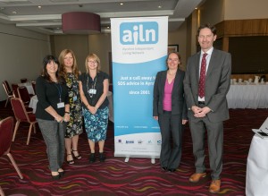 Maria, Jen and Evelyn from AILN pictured with Hazel and Peter from ILF Scotland